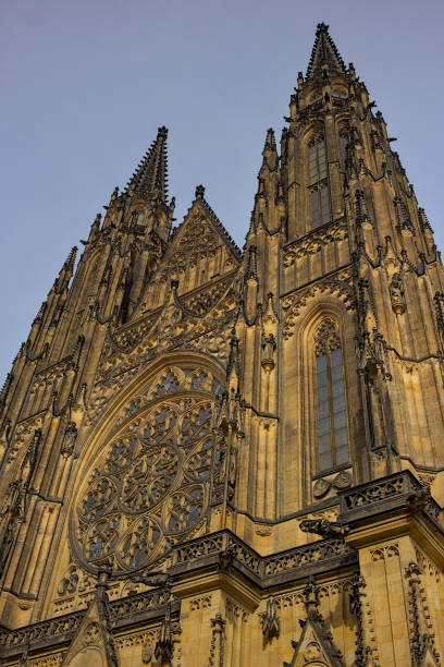 St. Vitus Cathedral in Prague Castle complex. The decoration of the cathedral combines all architectural styles: Gothic, Rococo, Renaissance, Baroque.