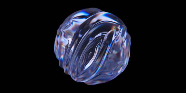 istock Abstract dispersion glass sphere on black background. Crystal ball. 3d rendering 2122046760