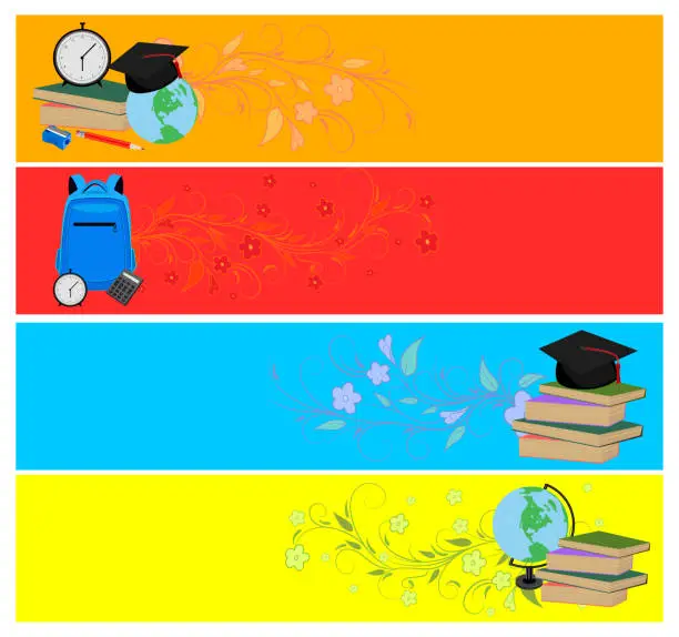 Vector illustration of education concept banner