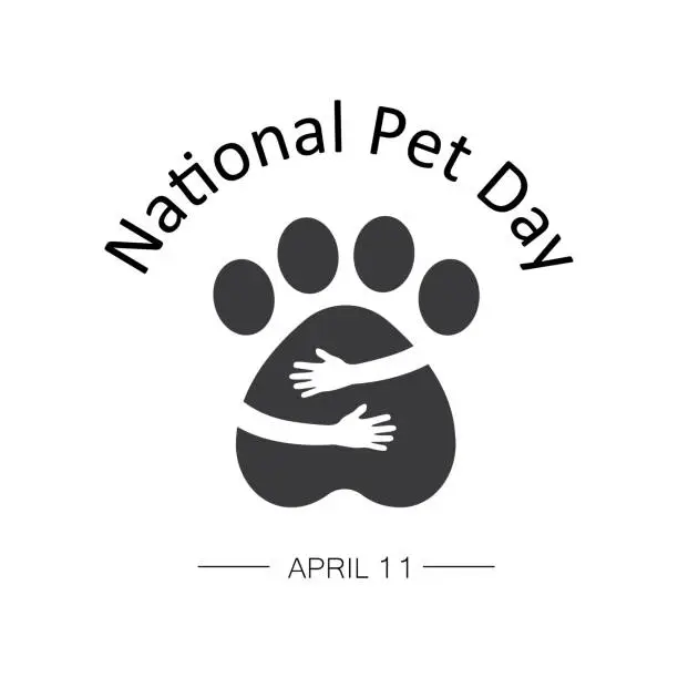 Vector illustration of National Pet Day, 11 April - icon, vector.