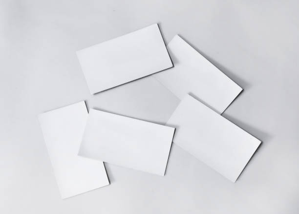 istock Shuffled blank business card composition for branding design mockup 2122166072