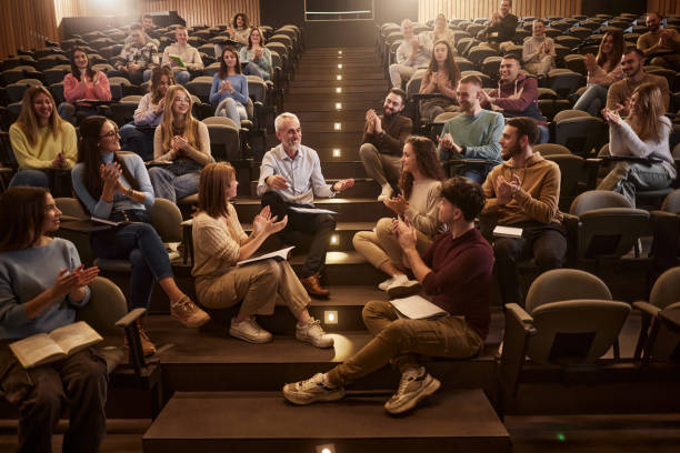 istock Applauding to our professor in lecture hall! 2122169687