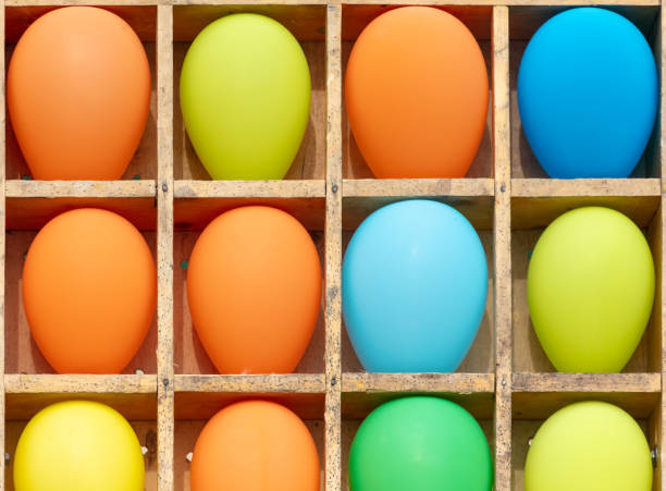 Set of colorful balloons isolated on white background. 3d render