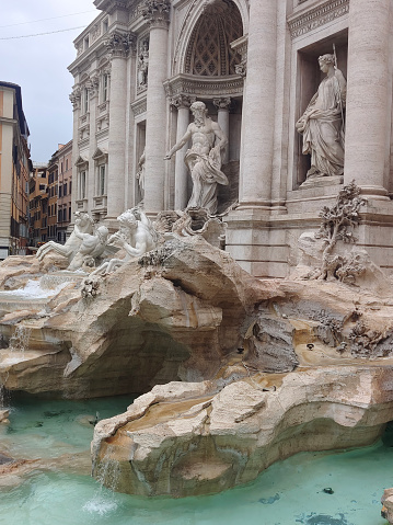 Fountain di Trevi in Rome at spring, Italy