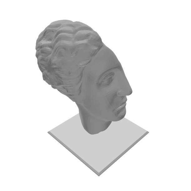 istock Antique ancient Greek sculpture. Polygonal sculpture of half a head 3D. Vector illustration. 2122214907