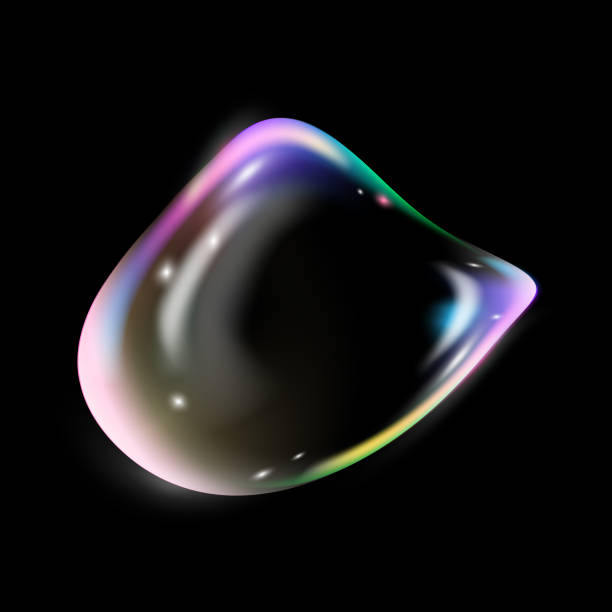 istock 3d iridescent fluid glass spectrum foam vector glass heart shape liquid abstract, fluid with holographic effect. Render of transparent glass object, soap water bubble with reflection isolated on black background 2122250052