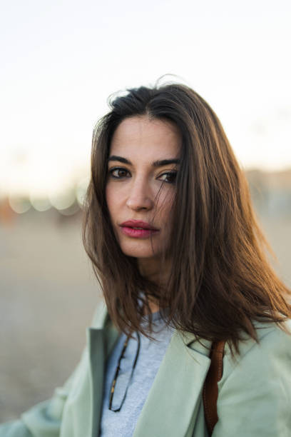 istock Middle age woman portrait at sunset 2122275568