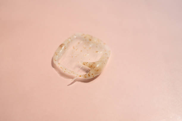 istock A smear of scrub on a light background. Beauty concept. 2122304841