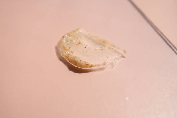 istock A smear of scrub on a light background. Beauty concept. 2122304843