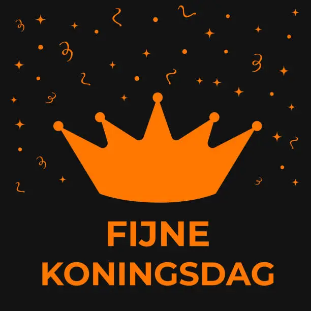 Vector illustration of Koningsdag typography poster. King Day in Dutch. National holiday in Netherlands on April 27. Vector template for banner, flyer, postcard, etc