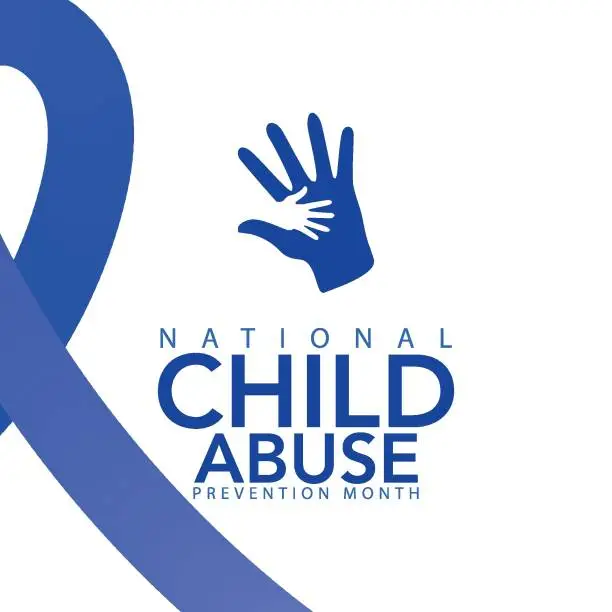 Vector illustration of Child Abuse prevention month is observed every year in April, to raising awareness and preventing child abuse. Vector illustration