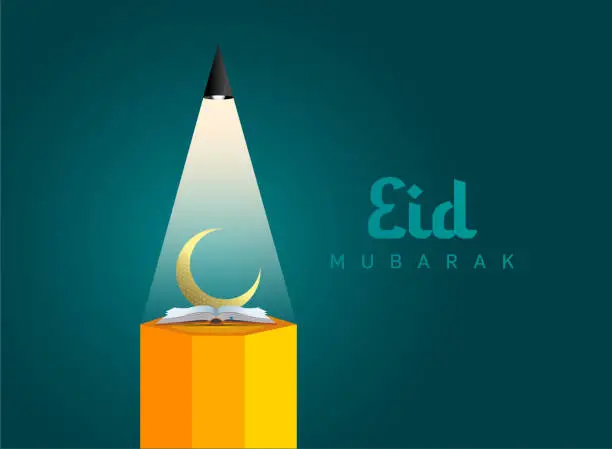 Vector illustration of Eid Mubarak Islamic education background