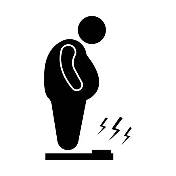 Vector illustration of Overweight man icon illustration isolated vector sign symbol