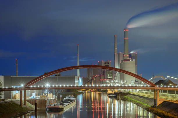 istock Evening View of a modern Coal Plant in Mannheim, Germany 2122334991