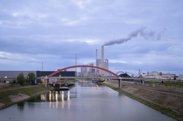 istock Evening View of a modern Coal Plant in Mannheim, Germany 2122335528