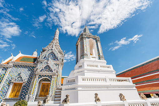 Wat Phra Kaew Complex (The Temple Of The Emerald Buddha) in Bangkok in Thailand.