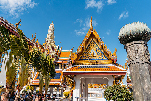 Wat Phra Kaew Complex (The Temple Of The Emerald Buddha) in Bangkok in Thailand.
