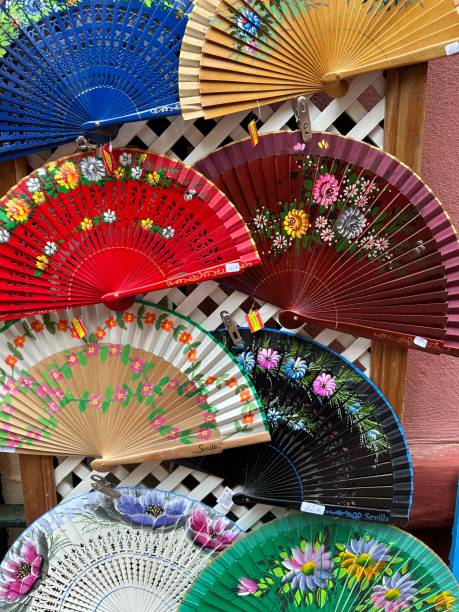 istock Colourful fans on display 2122421342