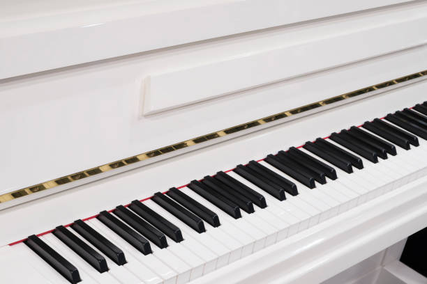 istock White grand piano with open lid 2122421689