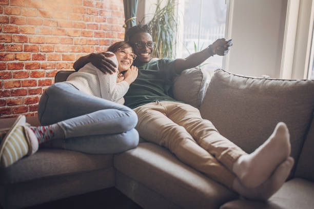 istock Couple watching tv 2122431647