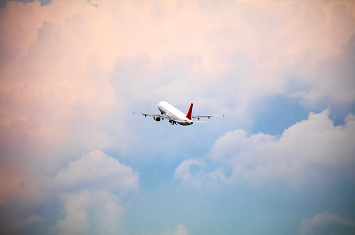 Passenger airplane taking off