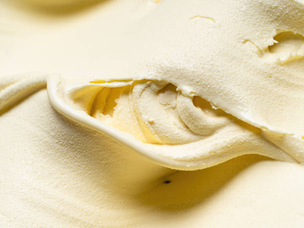istock Vanilla flavour gelato - full frame detail. 2122434756