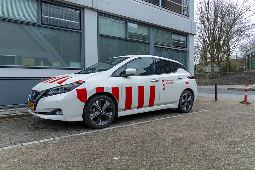 Amsterdam, the Netherlands. 16 March 2024. Electric service car of the Municipality of Amsterdam