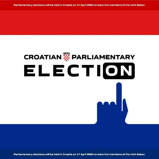 Vector illustration of Parliamentary elections in Croatia to elect the members of the 11th Sabor.