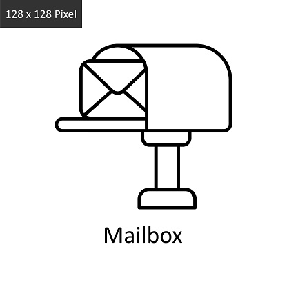 Mailbox vector outline icon design illustration. Logistics Delivery symbol on White background EPS 10 File