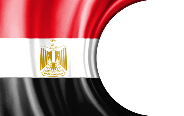 At a demonstration in Cairo's Tahrir Square, an Egyptian flag is raised above the crowd.