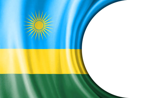 istock Abstract illustration, Rwanda flag with a semi-circular area White background for text or images. 2122514727