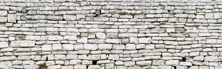 Panoramic of Dry Stone Built Wall.
