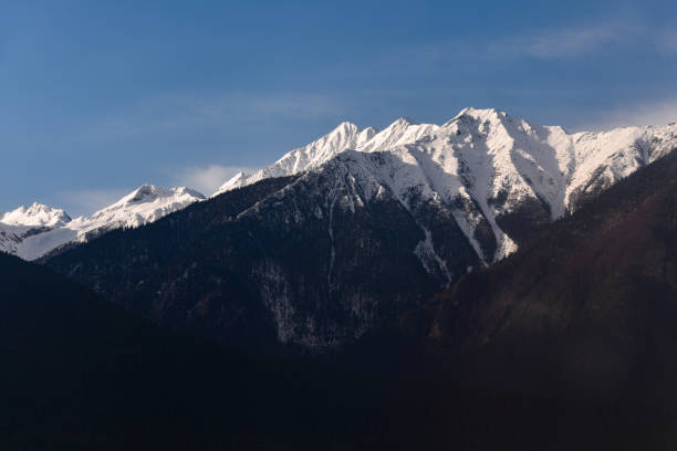 istock Aerial view of snow capped mountains 2122536681