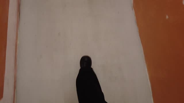 A video of walking on steps