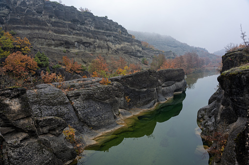 View of the Venetikos river in Macedonia, Greece in Autumn