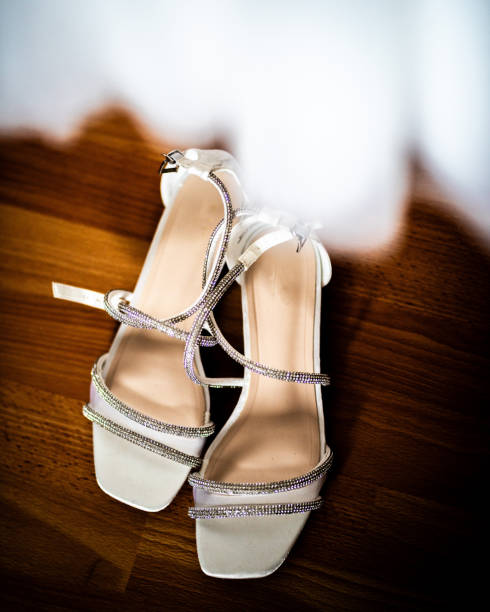 istock Wedding Shoes with Wedding Dress 2122660308