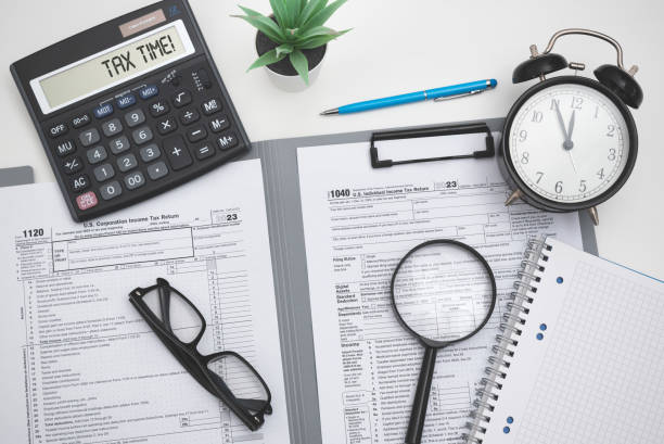 istock Close up of a Tax return form 2122665027