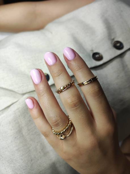 istock Pink nail manicure 2122667593