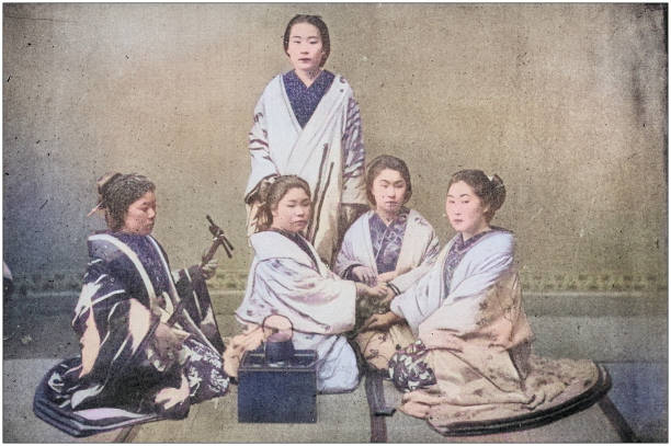 istock US Army black and white photos: Japanese Geishas in Luzon, Philippines 2122674749
