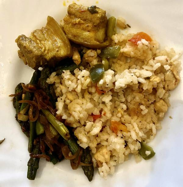 istock Rice with vegetables and meat 2122678417