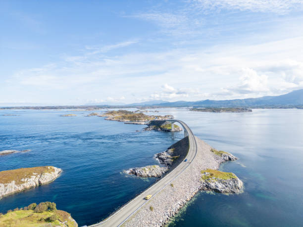 istock Drone view of a road over an Ocean 2122712320
