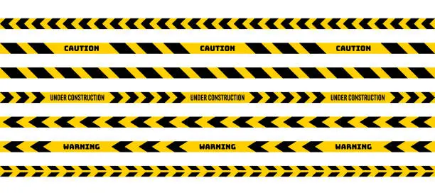 Vector illustration of Warning Barricade Tape Design