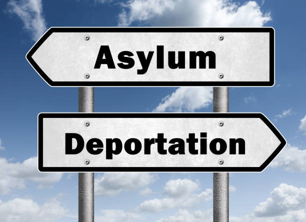istock Asylum or Deportation - road sign message 2122784136