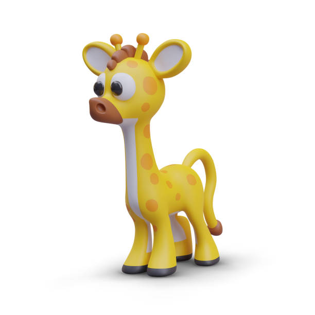 istock Realistic cute model of giraffe. African animal with high neck 2122803002