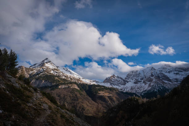 Sunset over the Pyrenees mountains near Gavarnie, High quality photo
