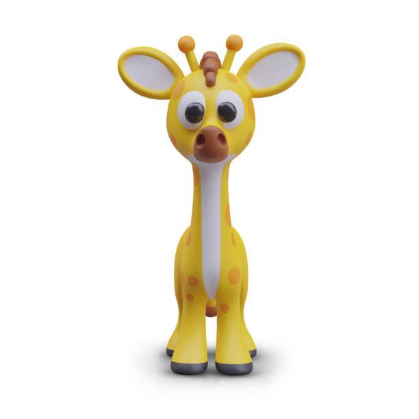 istock Front view on funny giraffe in cartoon style. Concept of safari animal 2122806242