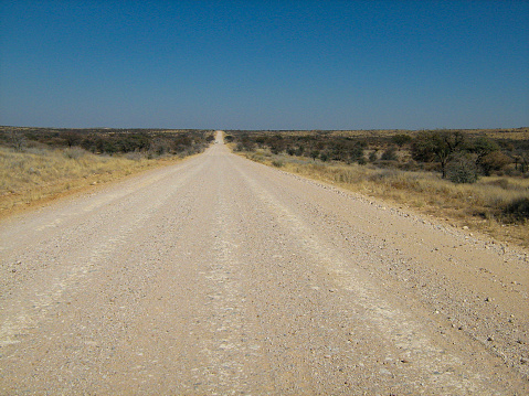 Straight empty road in the desert