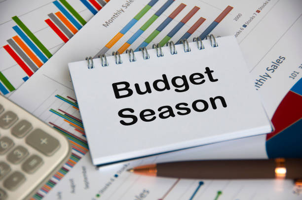 istock Budget season text on notepad with business analysis background 2122851374