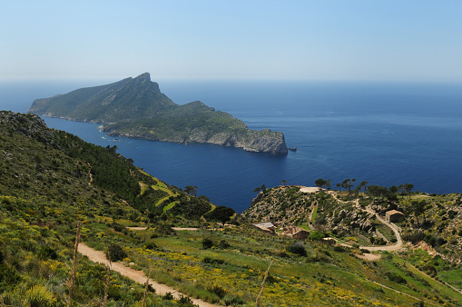 View From La Trapa Monastery Mallorca To Sa Dragonera Island On A Wonderful Sunny Spring Day With A Clear Blue Sky