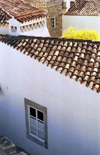 detail of a chimney stack against the roof